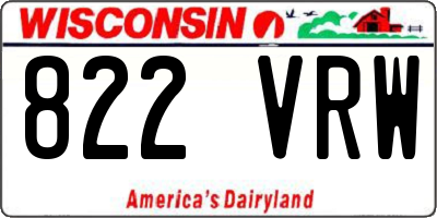 WI license plate 822VRW