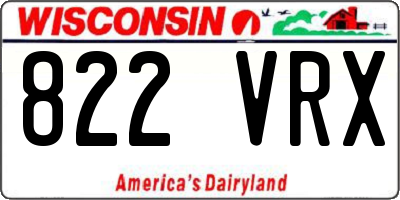 WI license plate 822VRX