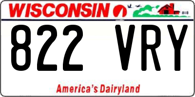 WI license plate 822VRY