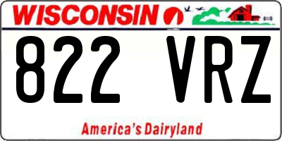 WI license plate 822VRZ