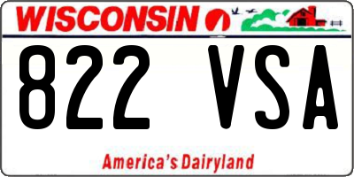 WI license plate 822VSA