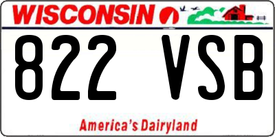 WI license plate 822VSB