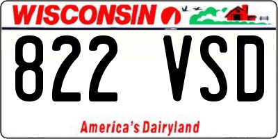WI license plate 822VSD