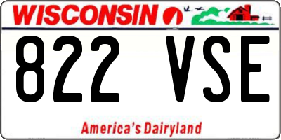 WI license plate 822VSE