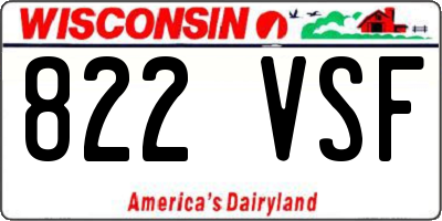 WI license plate 822VSF