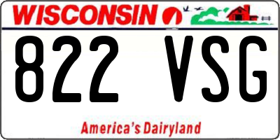 WI license plate 822VSG