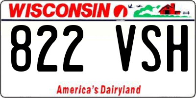 WI license plate 822VSH