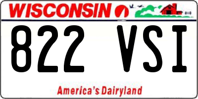 WI license plate 822VSI