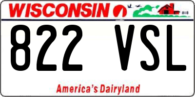 WI license plate 822VSL