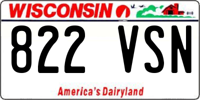 WI license plate 822VSN