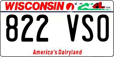 WI license plate 822VSO