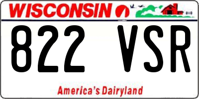 WI license plate 822VSR