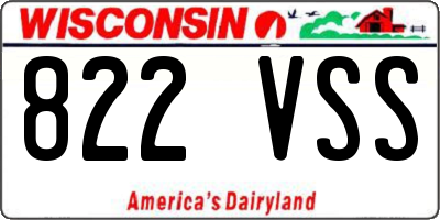 WI license plate 822VSS
