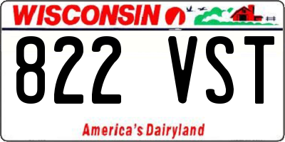WI license plate 822VST