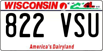 WI license plate 822VSU