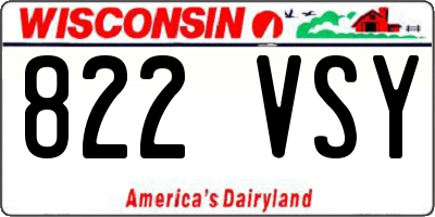WI license plate 822VSY