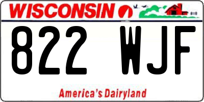 WI license plate 822WJF