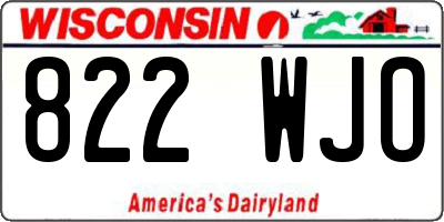 WI license plate 822WJO