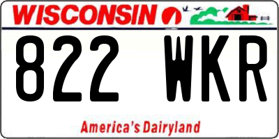 WI license plate 822WKR