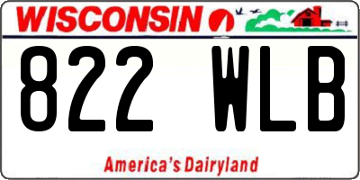 WI license plate 822WLB