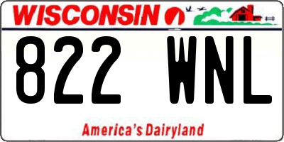 WI license plate 822WNL