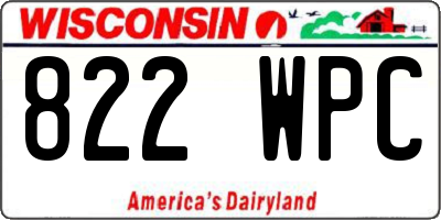WI license plate 822WPC