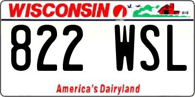 WI license plate 822WSL
