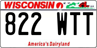 WI license plate 822WTT