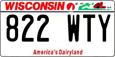 WI license plate 822WTY
