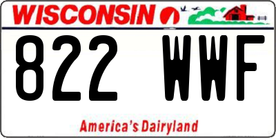 WI license plate 822WWF
