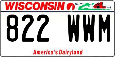 WI license plate 822WWM