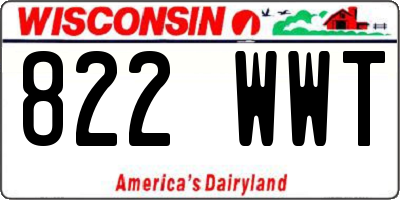 WI license plate 822WWT