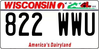 WI license plate 822WWU