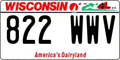 WI license plate 822WWV