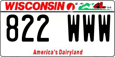 WI license plate 822WWW