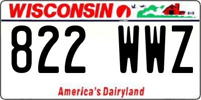 WI license plate 822WWZ