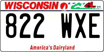 WI license plate 822WXE