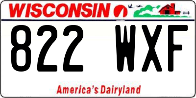 WI license plate 822WXF