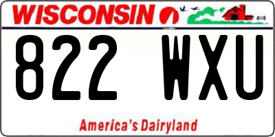 WI license plate 822WXU