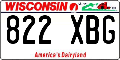 WI license plate 822XBG