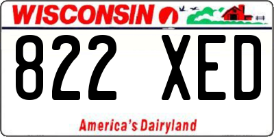 WI license plate 822XED