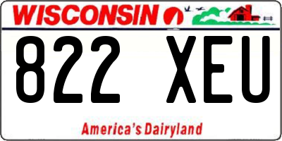 WI license plate 822XEU