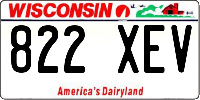 WI license plate 822XEV