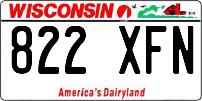 WI license plate 822XFN