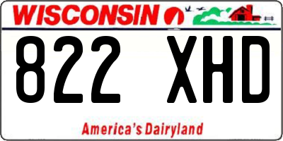 WI license plate 822XHD