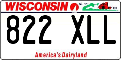 WI license plate 822XLL