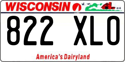 WI license plate 822XLO