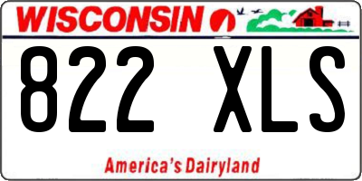 WI license plate 822XLS