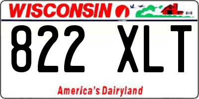 WI license plate 822XLT