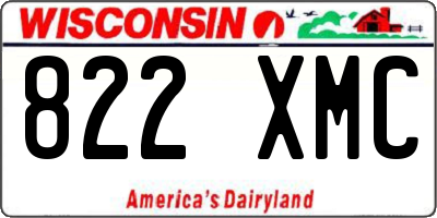WI license plate 822XMC